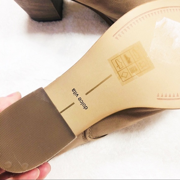 🔥SALE🔥 Anthro Dolce Vita tan soft leather mule booties sz9.5 NWOT - Picture 7 of 10